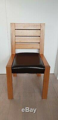 Marks & Spencer Sonoma solid oak leather upholstered dining room chairs x 4