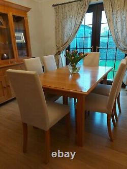 Marks and Spencer Lichfield Solid Oak Dining Table and 6 Upholstered Chairs