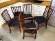 Mcintosh 5 Dining Chairs Blue Teak Wood Vintage Retro Mcm Mid Century