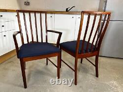 McIntosh 5 Dining Chairs Blue Teak Wood Vintage Retro MCM Mid Century