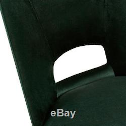 Mcombo 4 x Dining Chair Upholstered Kitchen Recliner Velvet Green