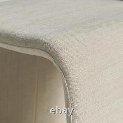 Miami Dining Chair Fully Upholstered Beige Fabric Arch Shape Mid-Century Frame