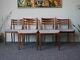 Mid Century 6 Danish Dining Chairs Teak Grey Upholstered Seats Uk Delivery