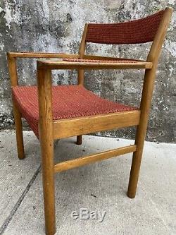 Mid Century Danish Modern Side Chair Wide Lounge Solid Teak Upholstered