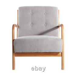 Mid-Century Modern Armchair Solid Wooden Frame Tub Sofa Fabric Upholstered Chair