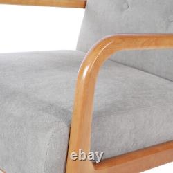Mid-Century Modern Armchair Solid Wooden Frame Tub Sofa Fabric Upholstered Chair
