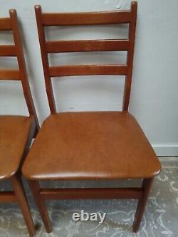 Mid century dining chairs Set of 4 Vinyl Upholstered Retro Vintage Tan DELIVERY
