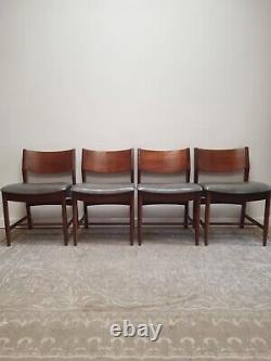 Mid century dining chairs Set of 4 retro chairs Teak & Vinyl Vintage DELIVERY