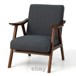 Modern Accent Chair Upholstered Leisure Chair Lounge Chair Rubber Wood Armrests