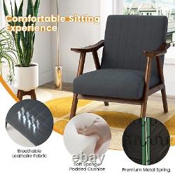 Modern Accent Chair Upholstered Leisure Chair Lounge Chair Rubber Wood Armrests