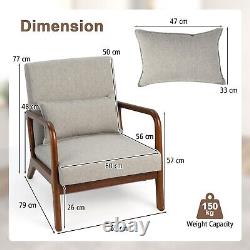 Modern Accent Chair Upholstered Leisure Chair Lounge Chair with Lumbar Pillow