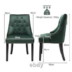 Modern Button-Tufted Dining Chair Upholstered Side Chair with Nail head Trim