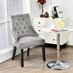Modern Button-Tufted Dining Chair Upholstered Side Chair with Nail head Trim
