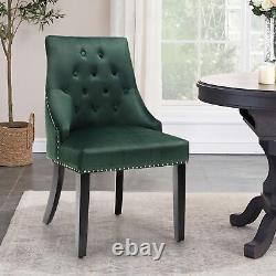 Modern Button-Tufted Dining Chair Upholstered Side Chair with Nail head Trim