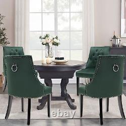 Modern Button-Tufted Dining Chair Upholstered Side Chair with Nail head Trim