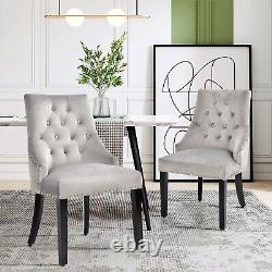 Modern Button-Tufted Dining Chair Upholstered Side Chair with Nail head Trim