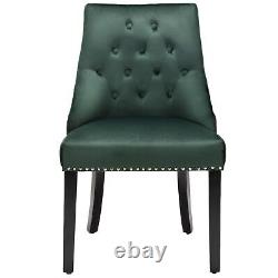 Modern Button-Tufted Dining Chair Upholstered Side Chair with Nail head Trim