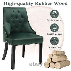 Modern Button-Tufted Dining Chair Upholstered Side Chair with Nail head Trim