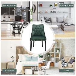 Modern Button-Tufted Dining Chair Upholstered Side Chair with Nail head Trim