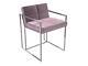 Modern Designer Upholstered Dining Chair Chrome Look Frame Federico By Gillmore