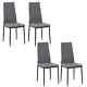 Modern Dining Chairs Set Of 4 Comfort, Steel Legs, Upholstered Fabric