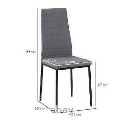 Modern Dining Chairs Set of 4 Comfort, Steel Legs, Upholstered Fabric
