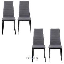 Modern Dining Chairs Set of 4 Comfort, Steel Legs, Upholstered Fabric
