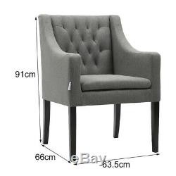 Modern Fabric Button Upholstered Accent Dining Chair Occasional Lounge Armchair