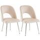 Modern Set Of 2 Dining Chair Velvet Upholstered Accent Chair With Metal Legs Ze