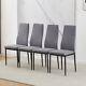 Modern Set Of 4 Linen Fabric Dining Chairs Padded Seat Kitchen Dinning Room Grey