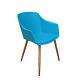 Modern Upholstered Fabric Dining Chair With Wooden Legs Armchairs