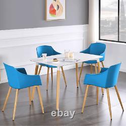 Modern Upholstered Fabric Dining Chair with wooden legs Armchairs