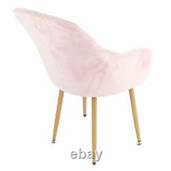 Modern Velvet Pink Accent Chair Living Room Armchair Upholstered Dining Chair