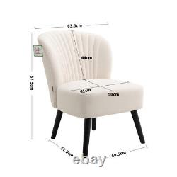 Modern Velvet Shell Back Sofa Chair Winged Back Upholstered Dining Chairs Lounge