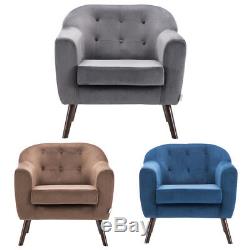 Modern Velvet Tub Chair Upholstered Armchair Sofa for Dining Living Room Office