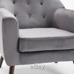 Modern Velvet Tub Chair Upholstered Armchair Sofa for Dining Living Room Office