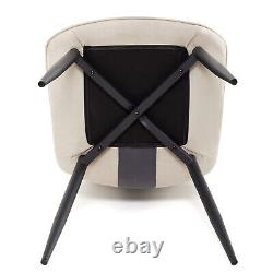 Mondeer Dining Chairs Set of 2/4/6 Fabric Upholstered Seat Metal Legs Blue/Khaki