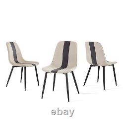 Mondeer Dining Chairs Set of 2/4/6 Fabric Upholstered Seat Metal Legs Blue/Khaki