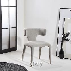 Monterey Dining Chair Fully Upholstered Grey Fabric Hammerhead Shape Backrest