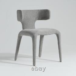 Monterey Dining Chair Fully Upholstered Grey Fabric Hammerhead Shape Backrest