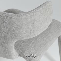 Monterey Dining Chair Fully Upholstered Grey Fabric Hammerhead Shape Backrest