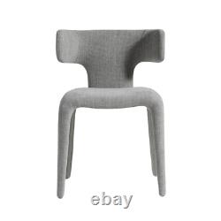 Monterey Dining Chair Fully Upholstered Grey Fabric Hammerhead Shape Backrest