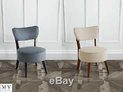 My-Furniture Ennya Smoke Grey / Latte Upholstered Round Occasional Chair