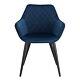 Navy Modern Dining Chair Upholstered Kitchen Chair With Armrests Colorful