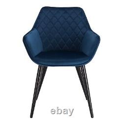 NAVY Modern Dining Chair Upholstered Kitchen Chair with Armrests Colorful