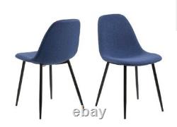 NEW 4 X Actona Wilma Blue Modern Upholstered Dining Chairs Set