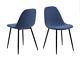 New 4 X Actona Wilma Blue Modern Upholstered Dining Chairs Set