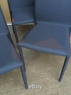 NEW! 4 X Wayfair Black Upholstered Dining Chairs Very Nice Good Quality Stacks