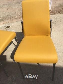 NEW 4 X Wayfair Mustard Upholstered Dining Chairs Very Nice Good Quality Stack