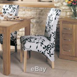 NEW 60% OFF! 2 x Baumhaus MOBEL OAK Upholstered Dining Chairs (COR03B) SRP £299